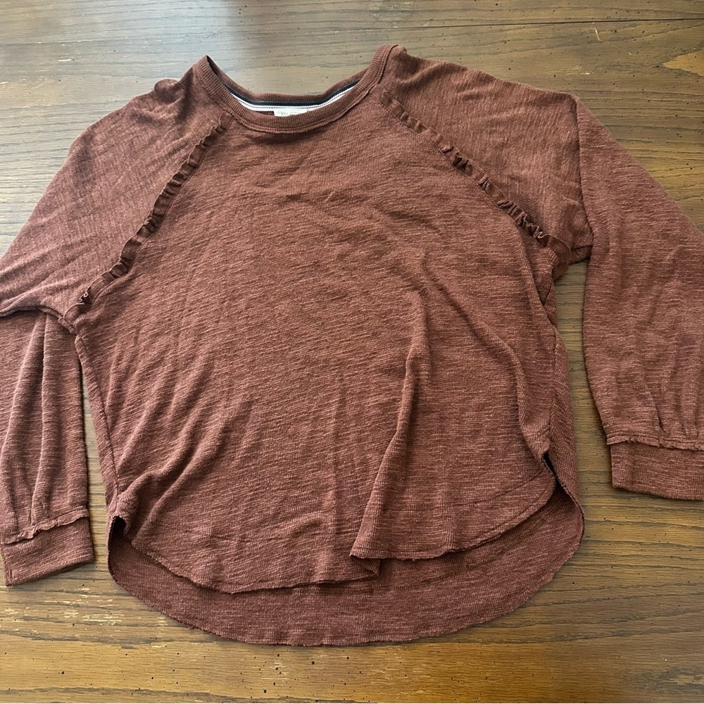 Pilcro Anthropologie Diana  Women's Brown pullover Top M - Picture 3 of 7
